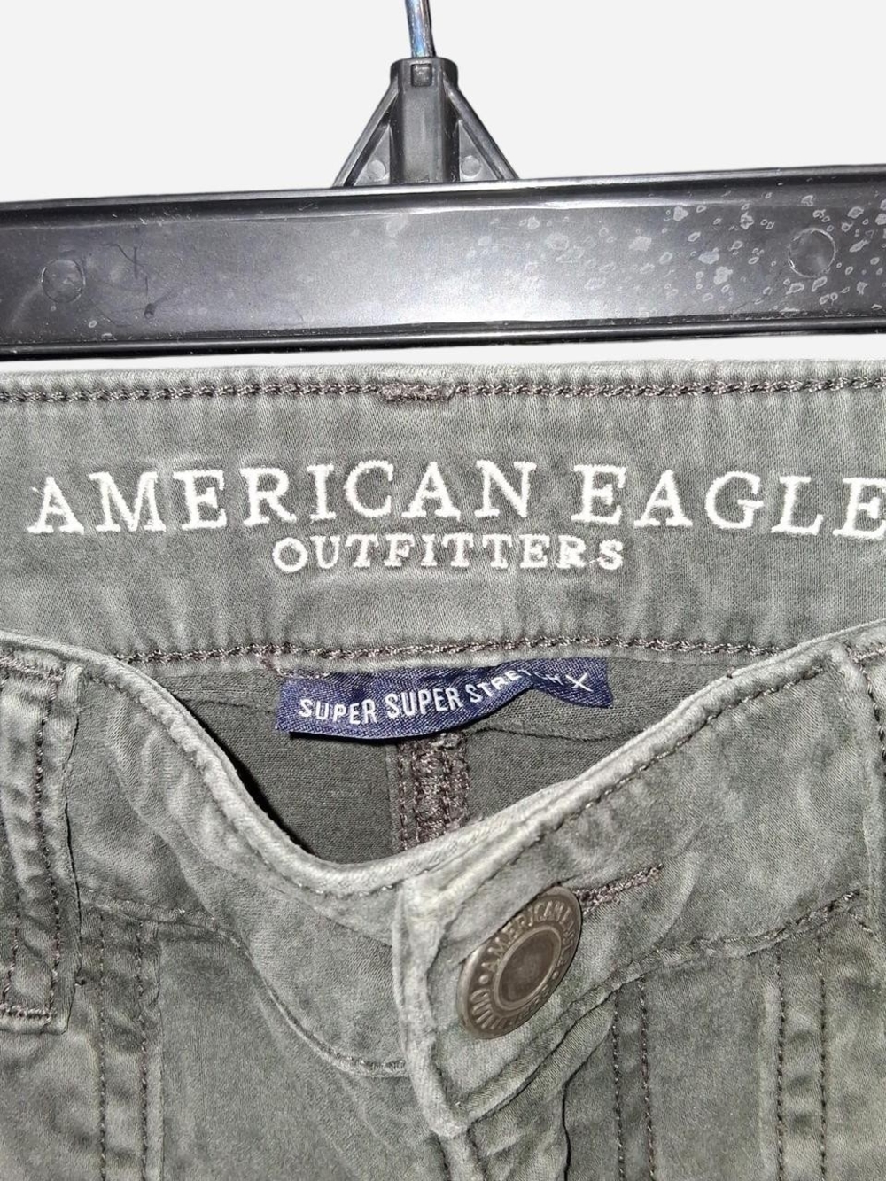 American Eagle Outfitters Women's Sage Green Utility Skinny Jeans - Picture 2 of 4